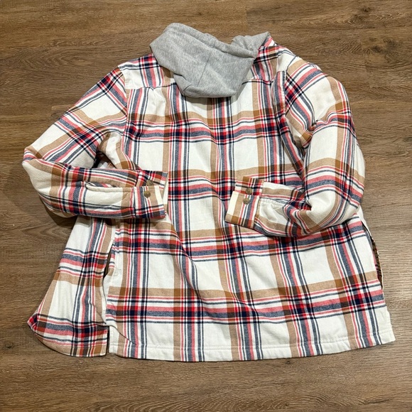 Weatherproof Sherpa Lined Hooded Flannel Shirt Jacket - Picture 7 of 8